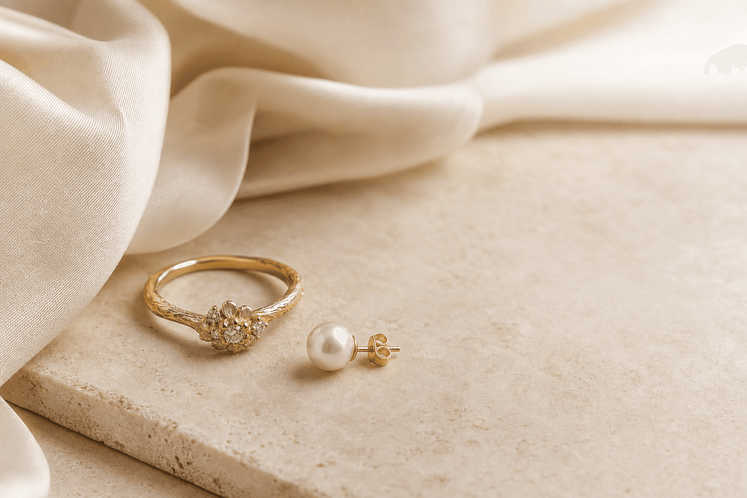 Pearl Signet Ring handcrafted cultural jewelry product photograph.